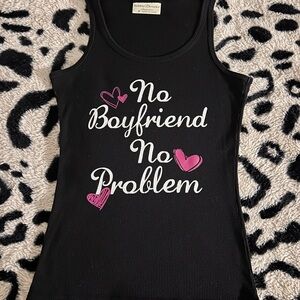 Bobbie Brooks Black Graphic Tank with Pink Hearts